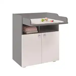 Wickelkommode polini kids baby wickeltisch grau weiss klappbar