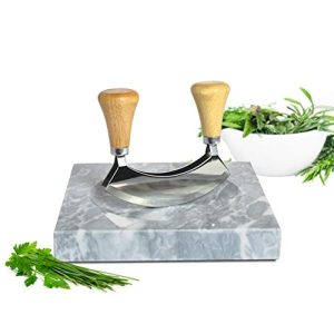 Cuchillo de picar Sendez, tabla de hierbas de mármol y tabla de cortar de 2,7 kg