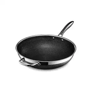 Wokpfanne hexclad hybrid non stick wok 30 cm stay cool griff