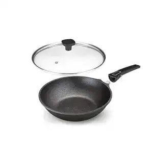 Wokpfanne home icon antihaft wok mit deckel aus kupfergranit