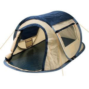 Tente pop-up CampFeuer Tent Quiki pour 2 personnes, crème/bleu
