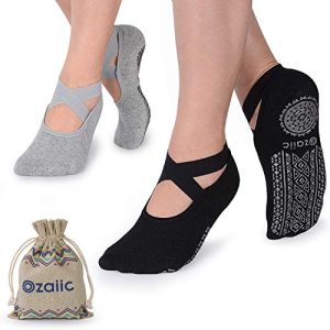 جوارب اليوغا Ozaiic Yoga Socks غير قابلة للانزلاق للنساء، البيلاتس