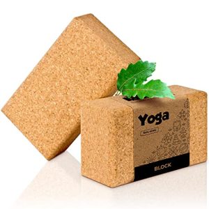 Yogablock Kork-Deko Yoga-Block Kork, 1er/2er-Set, Naturkork