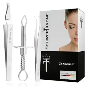 Zeckenset schwertkrone zeckenzange premium rostfrei edelstahl