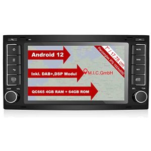 Radio para coche con navegación MIC AVT7 de 7 pulgadas Android 12 con navegación Qualcomm
