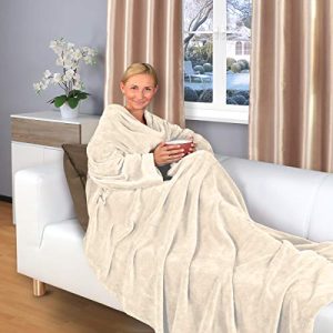Kol battaniyesi Gräfenstayn ® kollu ve ayak cepli TV battaniyesi