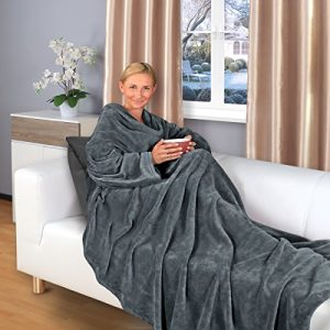 Sleeve blanket Gräfenstayn ® TV blanket with sleeves and foot pocket