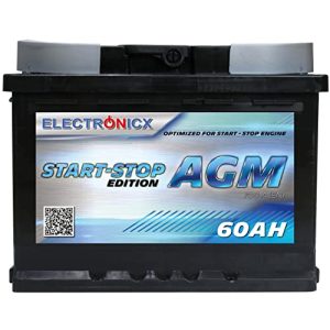 AGM batteri Electronicx bilbatteri 60Ah AGM 12V Start Stopp