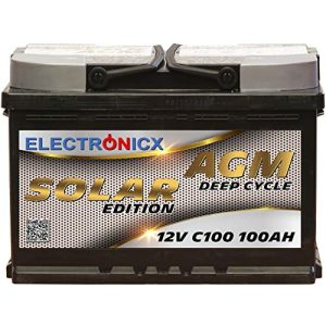 AGM-Batterie Electronicx Solarbatterie 12V 100AH Solar Edition