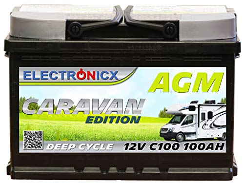 AGM-Batterie Electronicx Wohnwagen AGM Batterie 100Ah 12V