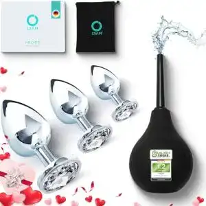 Analdusche 13am analplug crystal white 3 set aus metall