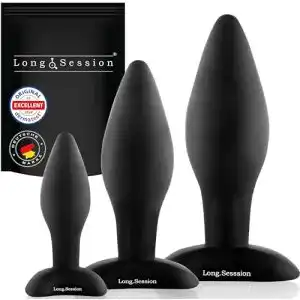 Analdusche long session analplug set aus hautfreundlichem silikon