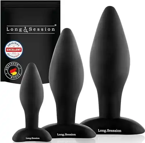 Analdusche Long.Session Analplug Set aus hautfreundlichem Silikon