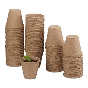 Vaso per coltivazione Vasi per coltivazione Relaxdays in set, biodegradabili