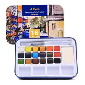 Aquarellfarben artecho set 18 basic farben wasserfarben