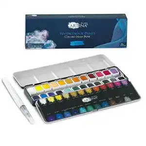 Aquarellfarben artina colaro farbkasten 24 set wasserfarbe