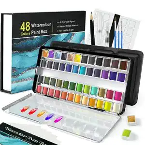 Aquarellfarben artkaler set 48 wasserfarben 3 hookline stifte