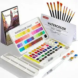 Aquarellfarben shuttle art set 48 wasserfarben mit 2 wasserpinsel