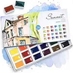 Aquarellfarben sonnet aquarellfarbkasten set 24 kraeftige