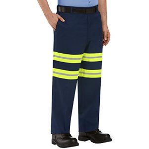 Work Trousers Red Kap Men's Stain Resistant Enhanced Visibility Flat