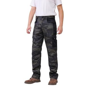 WORK IDEA Pantalon de travail pour homme, pantalon camouflage, pantalon cargo