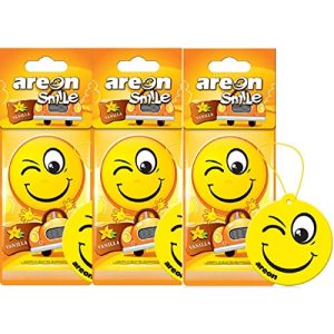 Désodorisant pour voiture AREON Smile Dry Vanilla Sweet Yellow Fun Multi