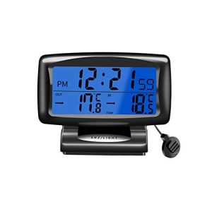 Thermomètre de voiture Asudaro Thermomètre de voiture numérique Horloge