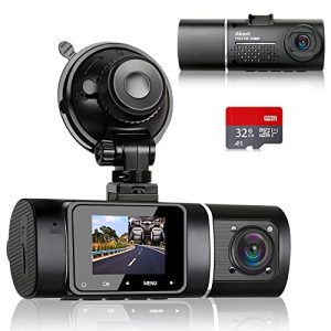 Câmera automotiva Abask J05 Dashcam Car Dual 1080P infravermelho
