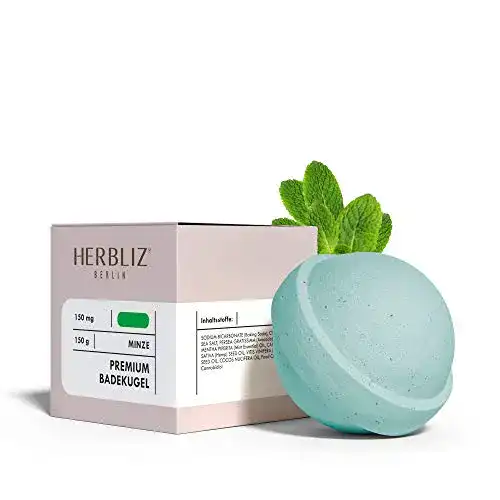 Herbliz Badebombe mit Minze und 150 mg CBD
