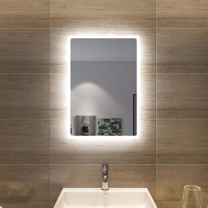 Badezimmerspiegel SONNI Badspiegel mit Beleuchtung 60×40 cm