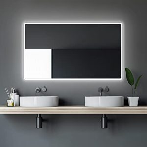 Fürdőszoba tükör Talos Moon fürdőszobai tükör, üveg, ezüst