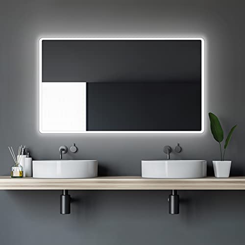 Espejo de baño Espejo de baño Talos Moon, vidrio, plata