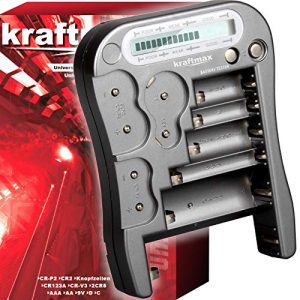 Battery tester kraftmax V2 Professional, universal battery and rechargeable battery