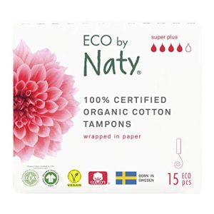 Organic Tampon Eco by Naty Naty Digital Super Plus Tampons, 15 st