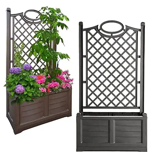 Blumenkasten mit Rankgitter und Pflanzkübel von Bama