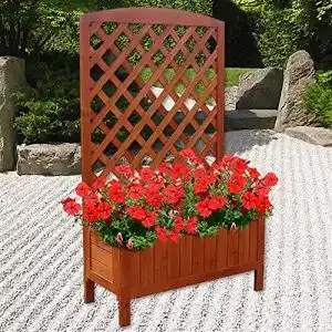 Blumenkasten mit rankgitter melko pflanzkasten mit spalier holz