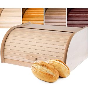 Bread bin KADAX spacious made of high quality wood, bread container