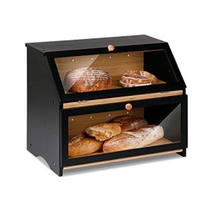 Acessórios para caixa de pão Caixa de pão de bambu de 2 camadas