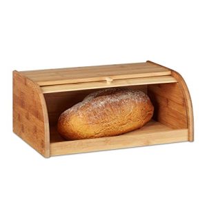 Caixa de pão de bambu Relaxdays HWD: 16,5 x 40 x 27,5 cm
