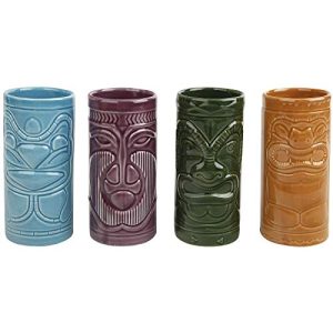 Copos de coquetel mikamax Tiki, conjunto de 4 canecas de cerâmica