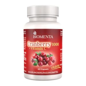كبسولات التوت البري BIOMENTA Cranberry 1000 – 60 كبسولة التوت البري