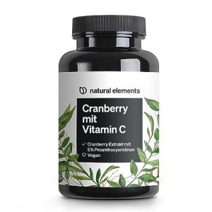 Cápsulas de cranberry elementos naturais extrato de cranberry com vitamina C