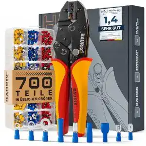 Crimpzange baurix kabelschuhe inkl 700 stueck set