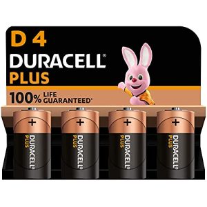 D batteries Duracell Plus D batteries, LR20, 4 pieces, alkaline