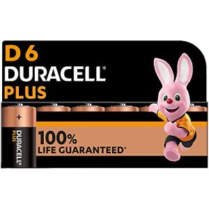 D batteries Duracell Plus D batteries, LR20, 6 pieces, alkaline