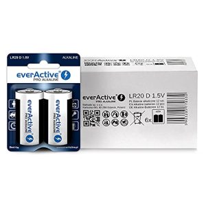Piles D everActive D, paquet de 12, Pro alcalines, mono