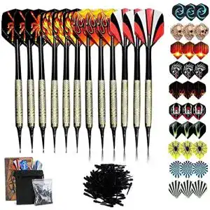 Dartpfeile sinwind mit kunststoffspitze 12 stueck soft set