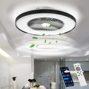 Ventilador de teto BKZO moderno e inteligente plafon LED