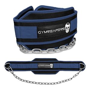 Cintura per dip Gymreapers con catena per sollevamento pesi, trazioni, dip