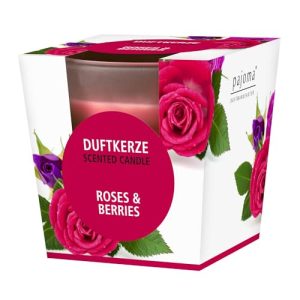 Duftkerzen pajoma ® Duftkerze, Roses & Berries – satiniertes Glas